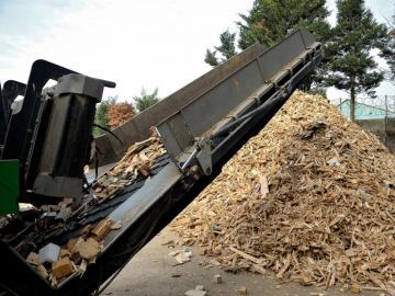 résultat d'un processus de recyclage du bois