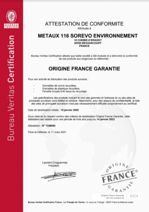 E40 est labellisé Origine France Garantie 